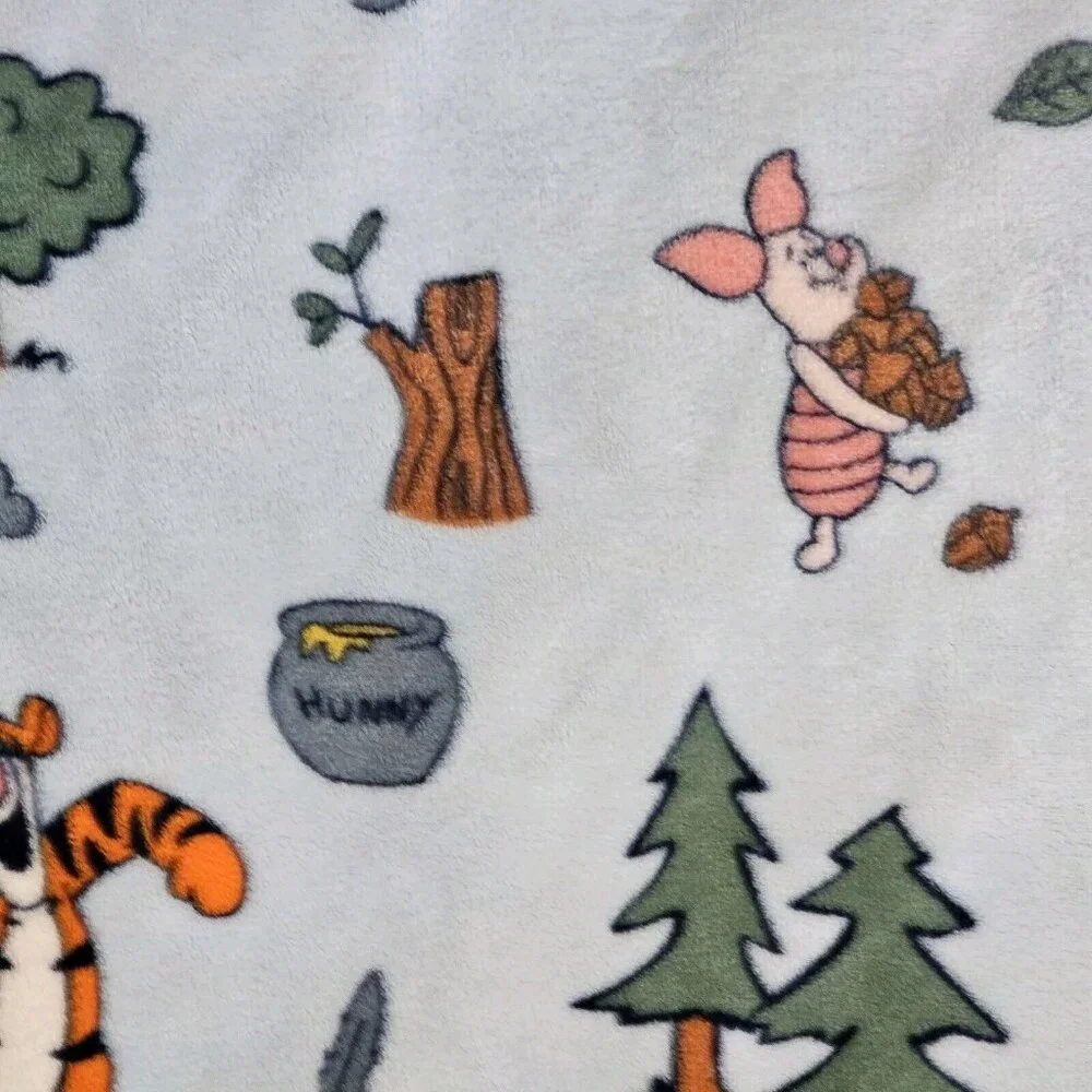 Winnie The Pooh Light Blue Plush Throw Blanket Tiktok Viral 50 X‎ 70 NWOT